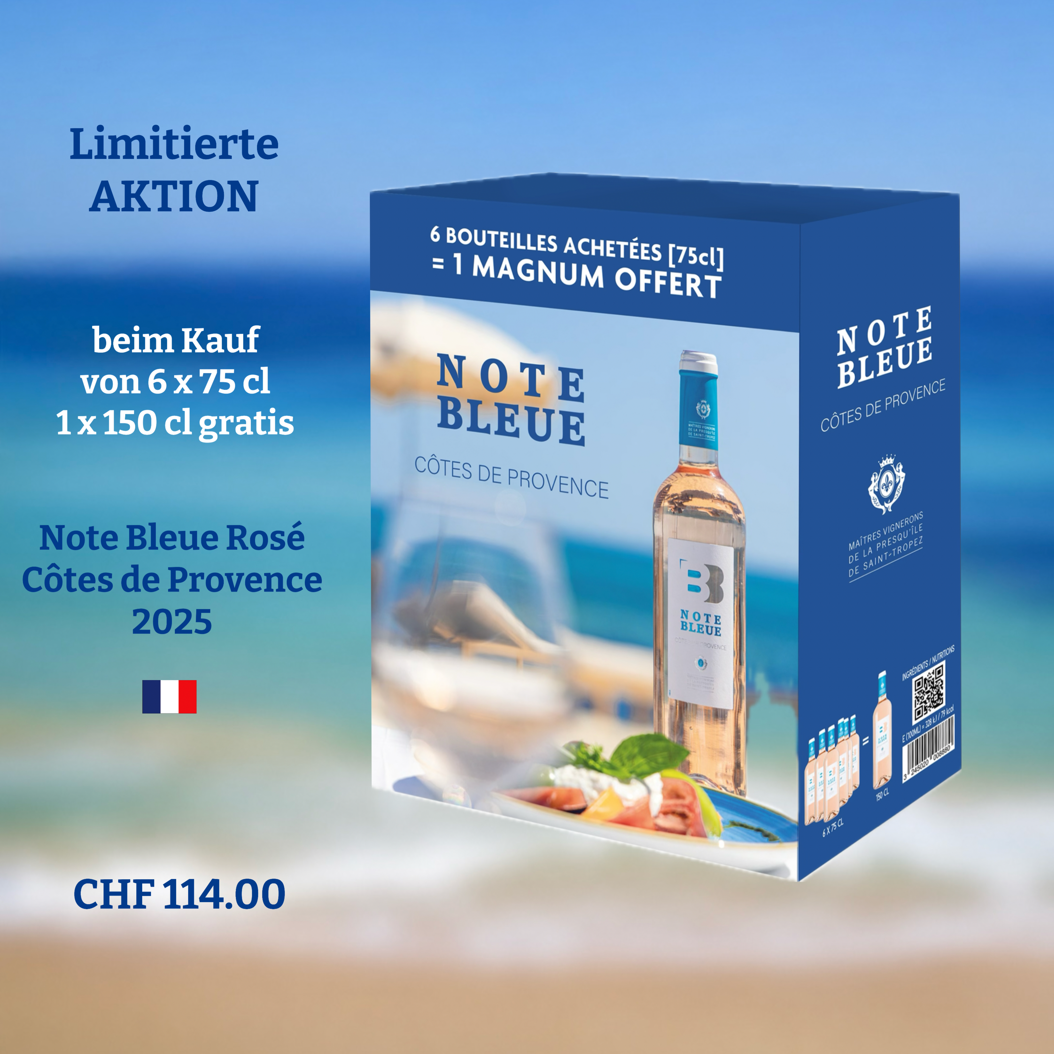 Note Bleue Rosé Côtes de Provence AKTION 6 x 75 cl kaufen, 1 x 150 cl gratis